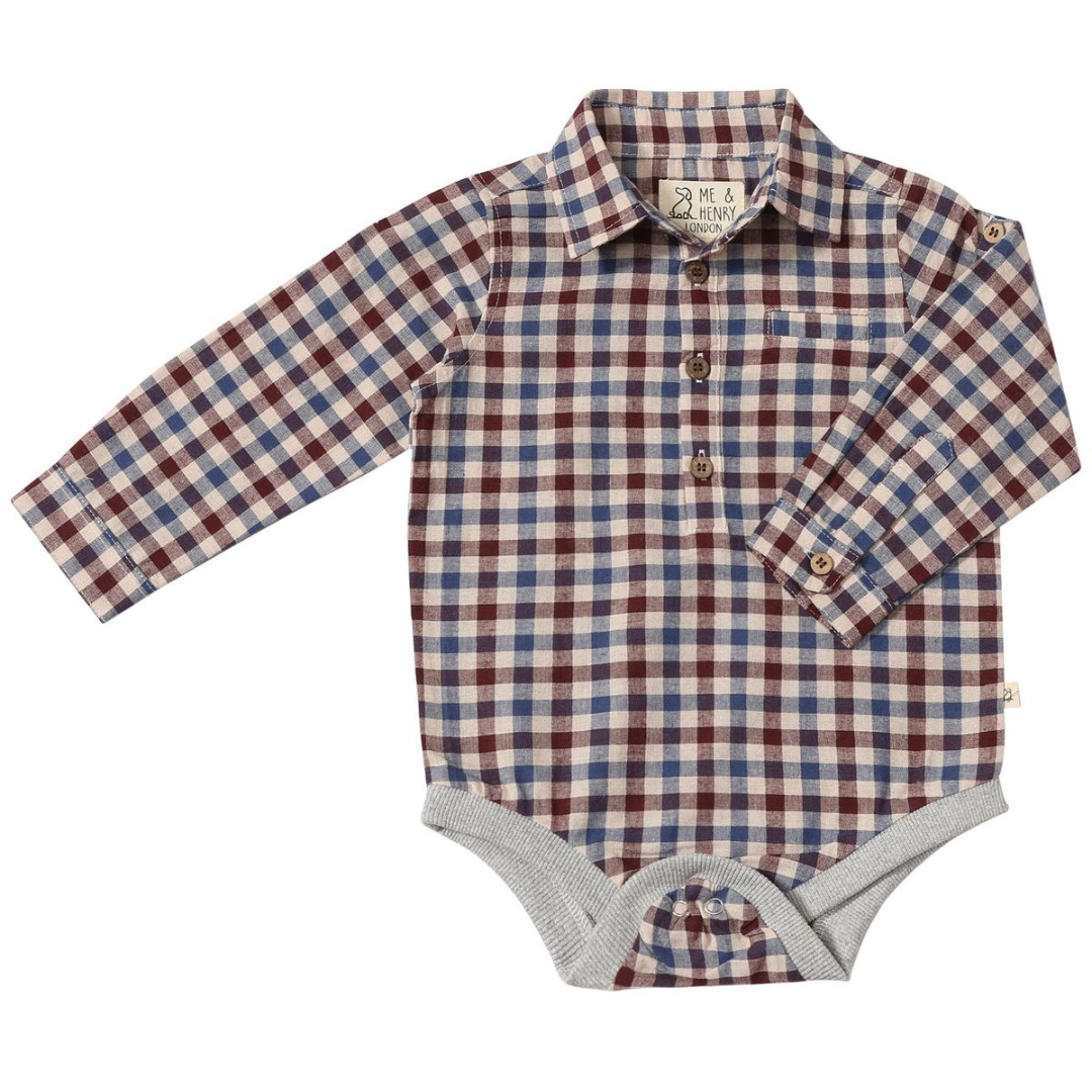 Jasper Onesie - Blue/Burg/Cream Plaid