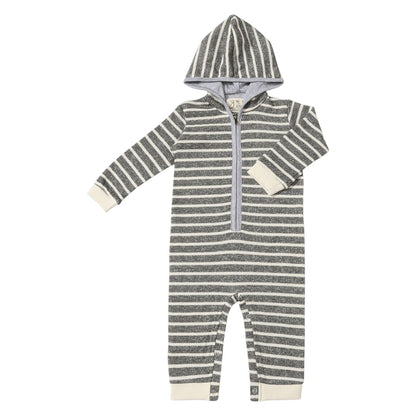 Stefano Hooded Romper - Grey/Cream