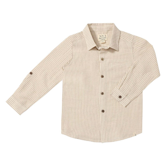 Atwood Shirt - Beige/Cream Stripe