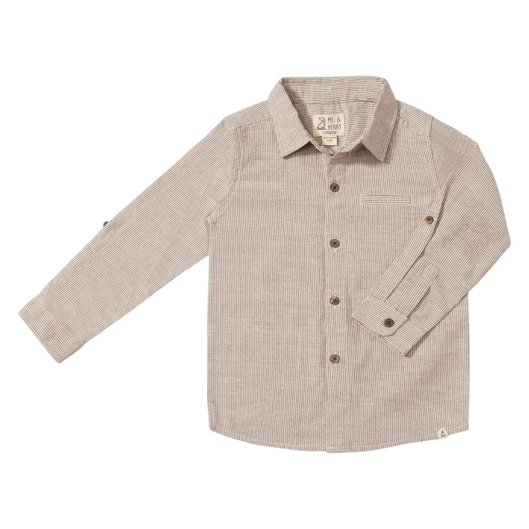 Atwood Shirt - Brown/Cream Stripe