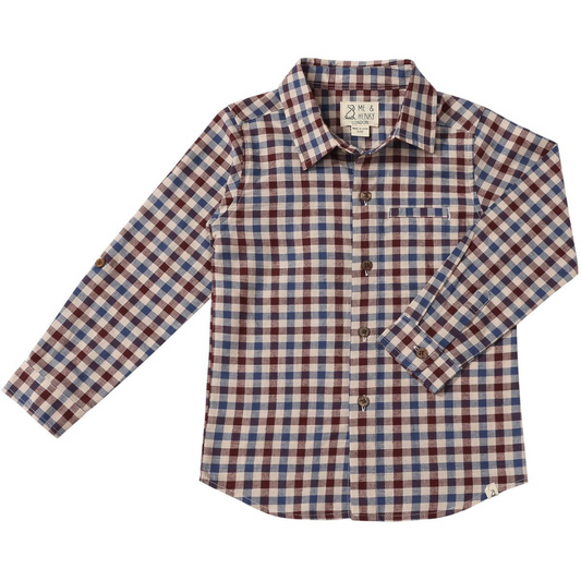 Atwood Shirt - Blue/Burg/Cream Plaid
