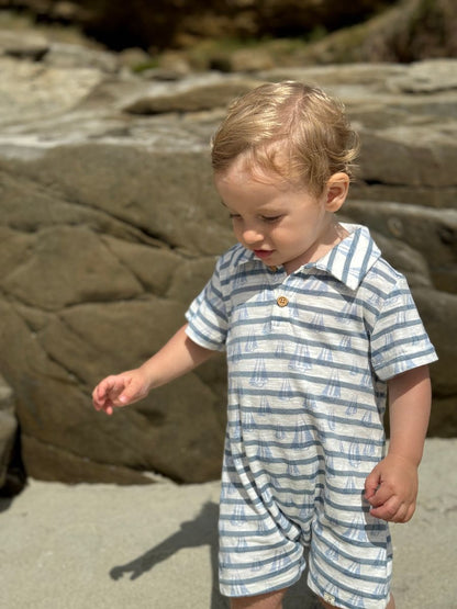 Drift Romper - Sailboats