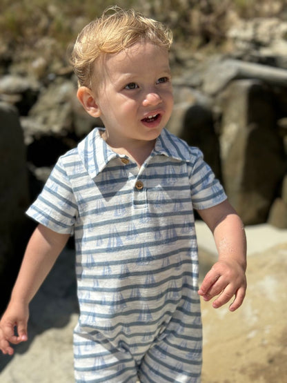Drift Romper - Sailboats
