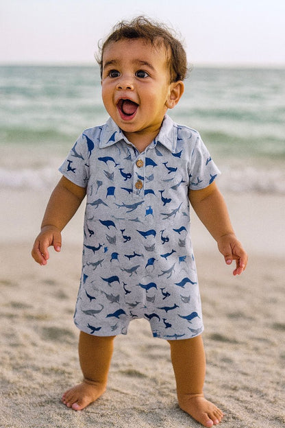 Molokai Romper - Blue Whale