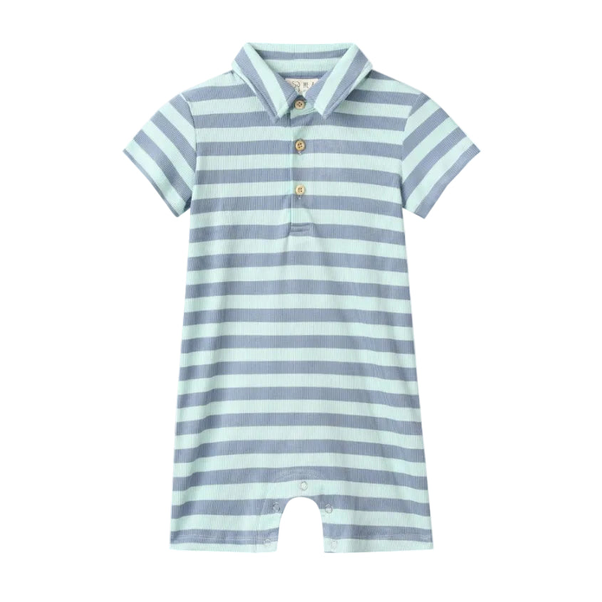 Drift Romper - Chambray/Blue Stripe