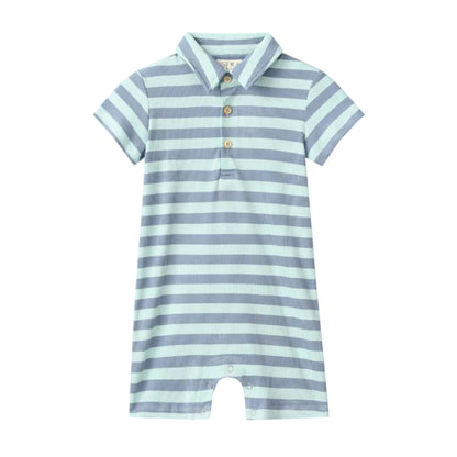 Drift Romper - Chambray/Blue Stripe