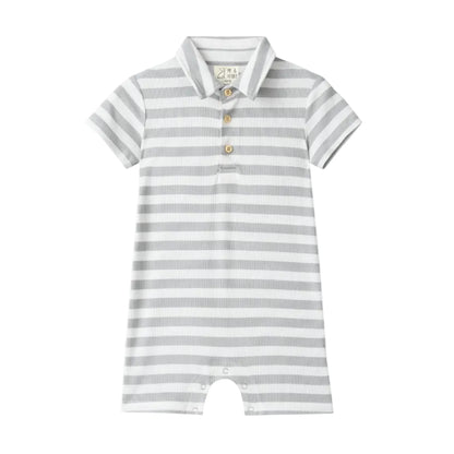 Drift Romper - Grey/Wht Stripe
