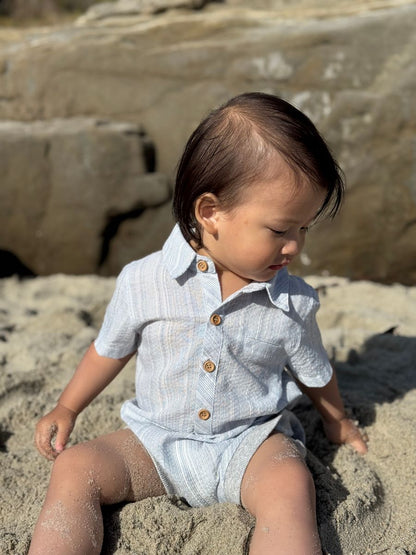 Helford Onesie - Chambray Stripe