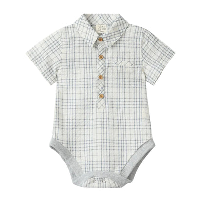 Helford Onesie - Chambray & Cream Plaid