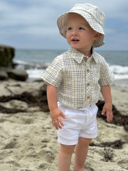 Helford Onesie - Chambray & Cream Plaid