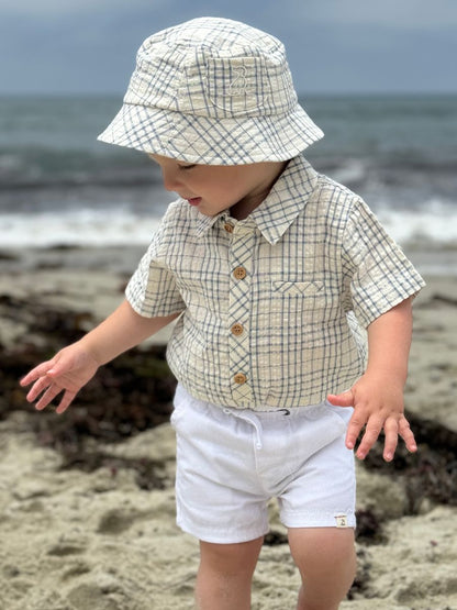 Helford Onesie - Chambray & Cream Plaid