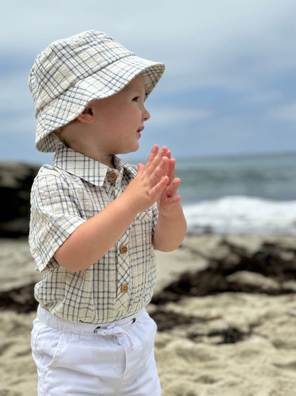 Helford Onesie - Chambray & Cream Plaid