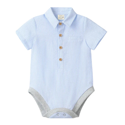 Helford Onesie - Blue Seersucker