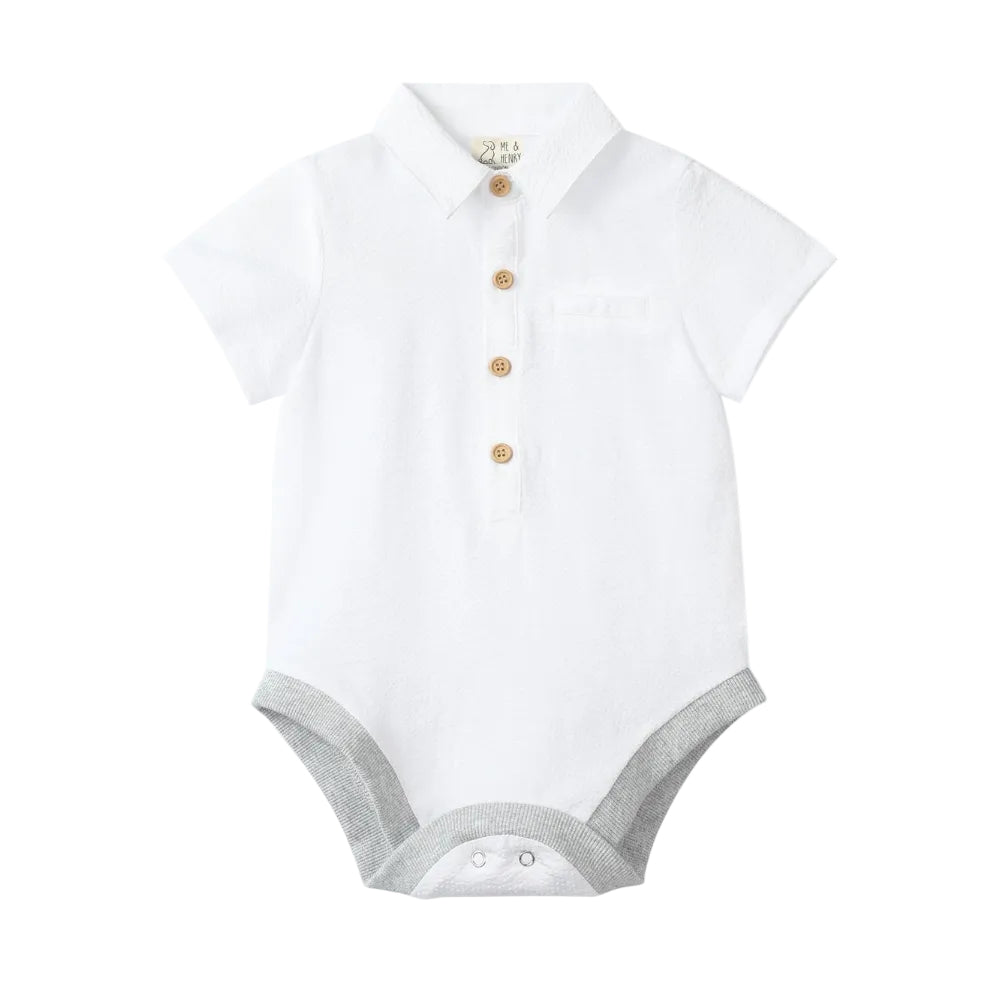 Helford Onesie - Wht. Seersucker