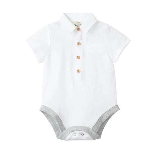 Helford Onesie - Wht. Seersucker
