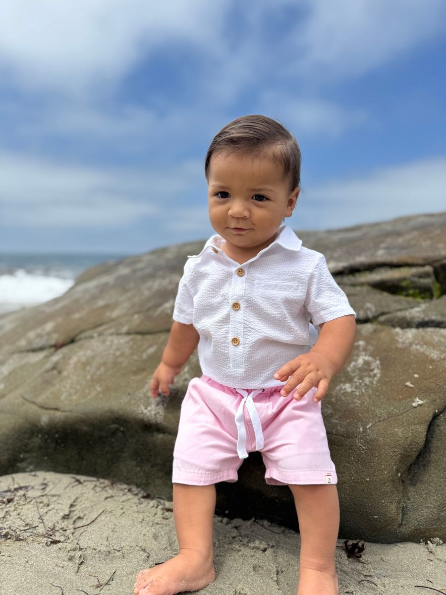 Helford Onesie - Wht. Seersucker