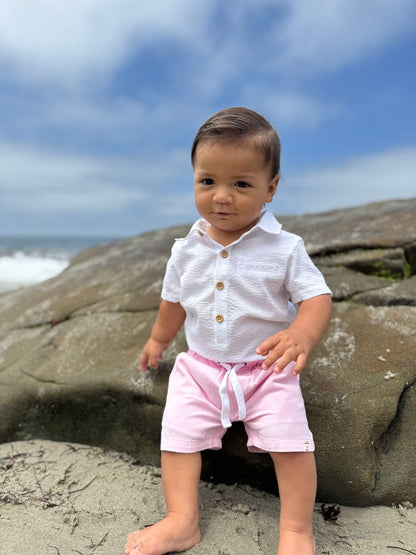 Helford Onesie - Wht. Seersucker
