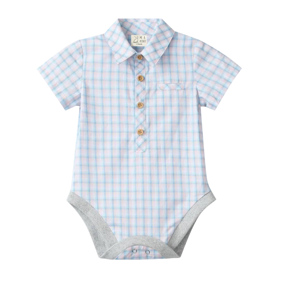 Helford Onesie - Pink/Blue Plaid