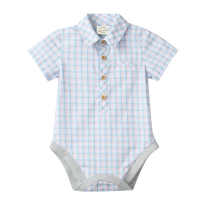 Helford Onesie - Pink/Blue Plaid