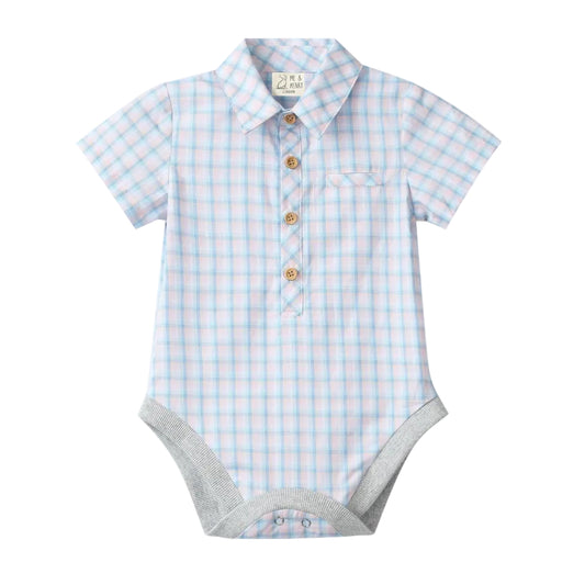 Helford Onesie - Pink/Blue Plaid