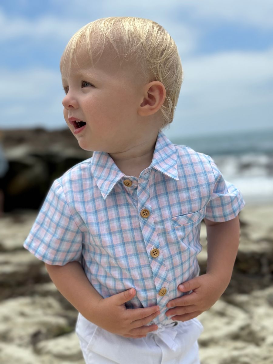 Helford Onesie - Pink/Blue Plaid