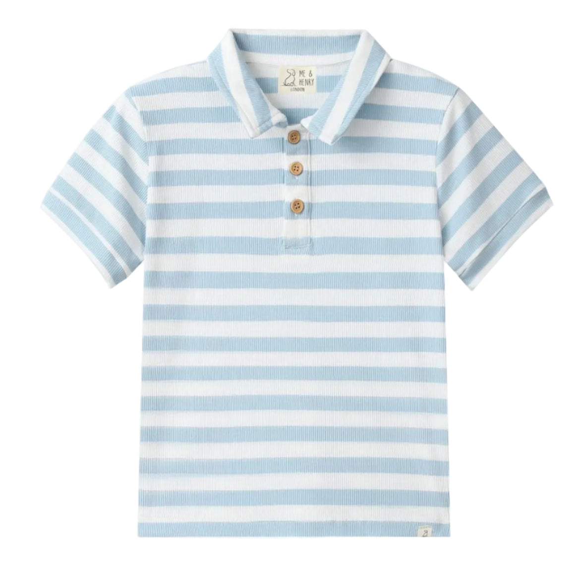 Shipping Polo - Chambray/Wht Stripe