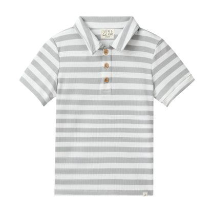 Shipping Polo - Grey/Wht Stripe