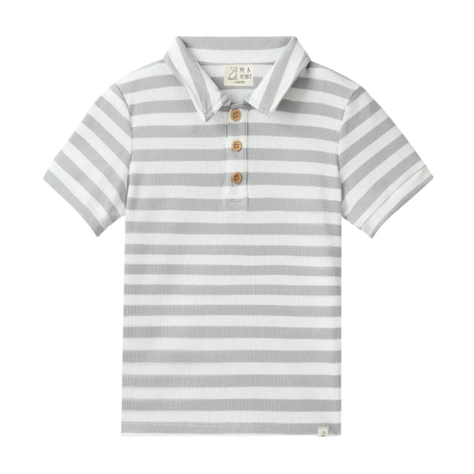 Shipping Polo - Grey/Wht Stripe