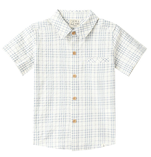 Newport Shirt - Chambray & Cream Plaid
