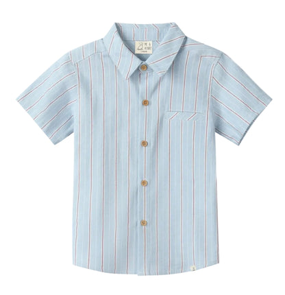 Newport Shirt - Chambray/Red Stripe