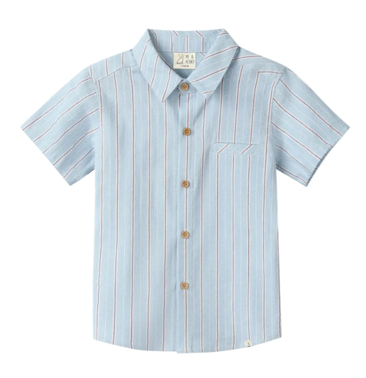 Newport Shirt - Chambray/Red Stripe