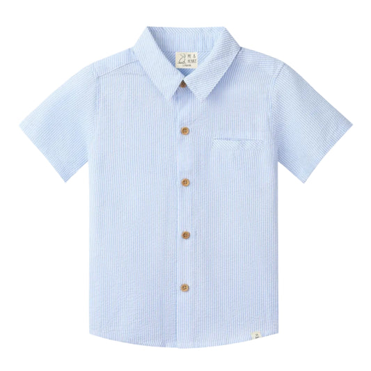Newport Shirt - Blue Seersucker