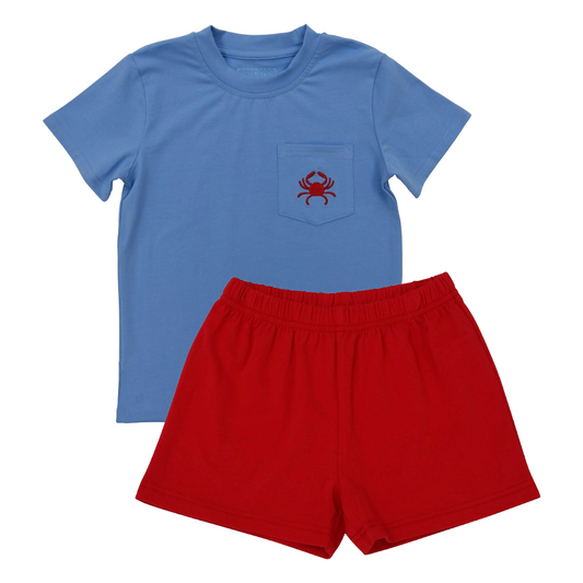 Crab Pocket Tee Short Set