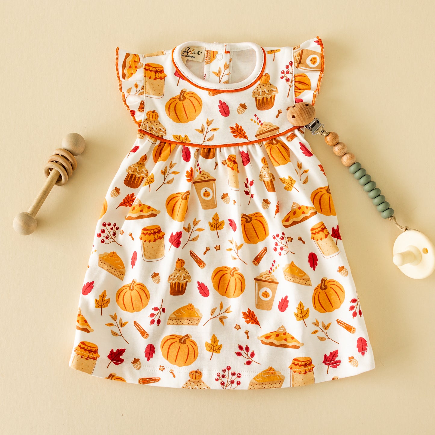 Pumpkin Spice S/S Flutter Dress