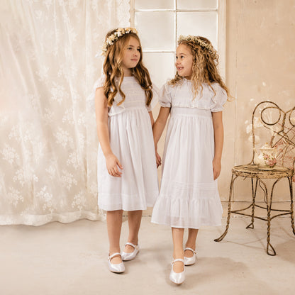 Voile & Lace Tea Length Wedding Dress