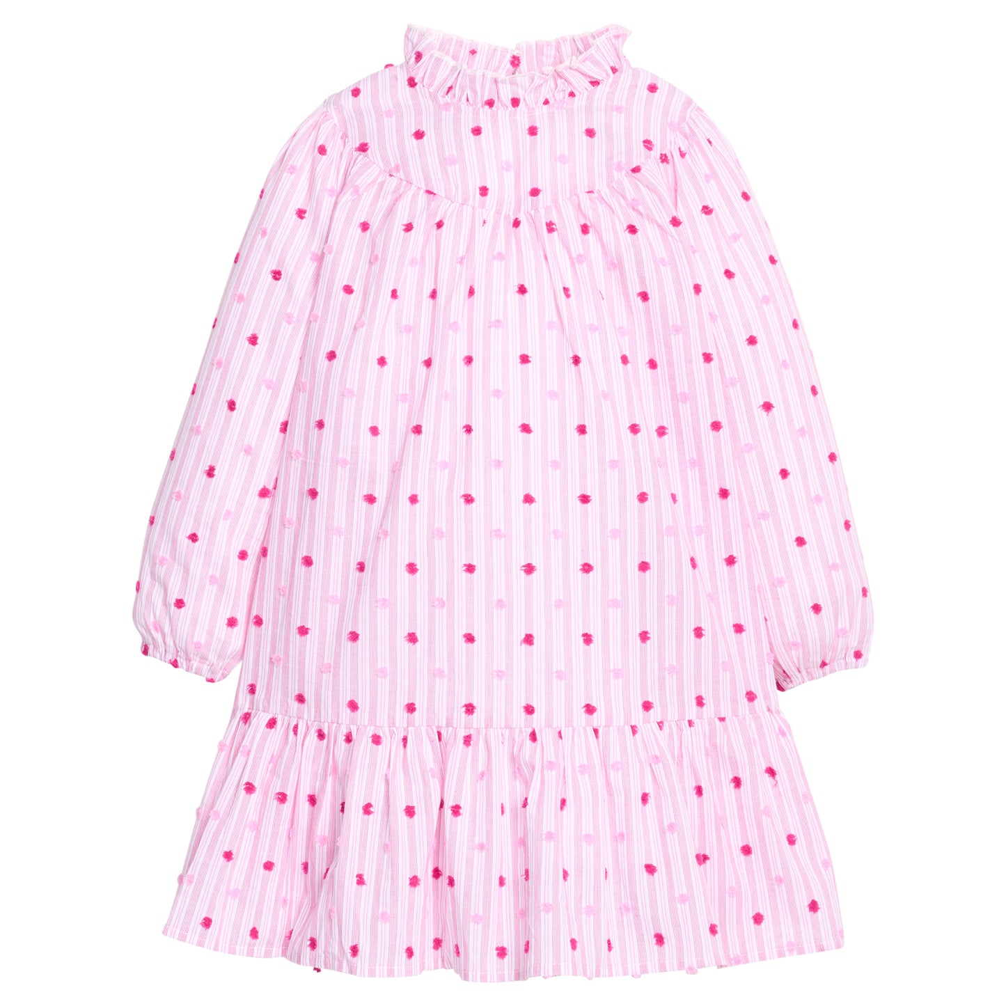 Jody Dress-Magenta Dot Stripe