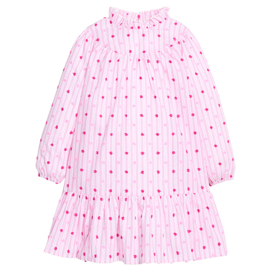 Jody Dress-Magenta Dot Stripe