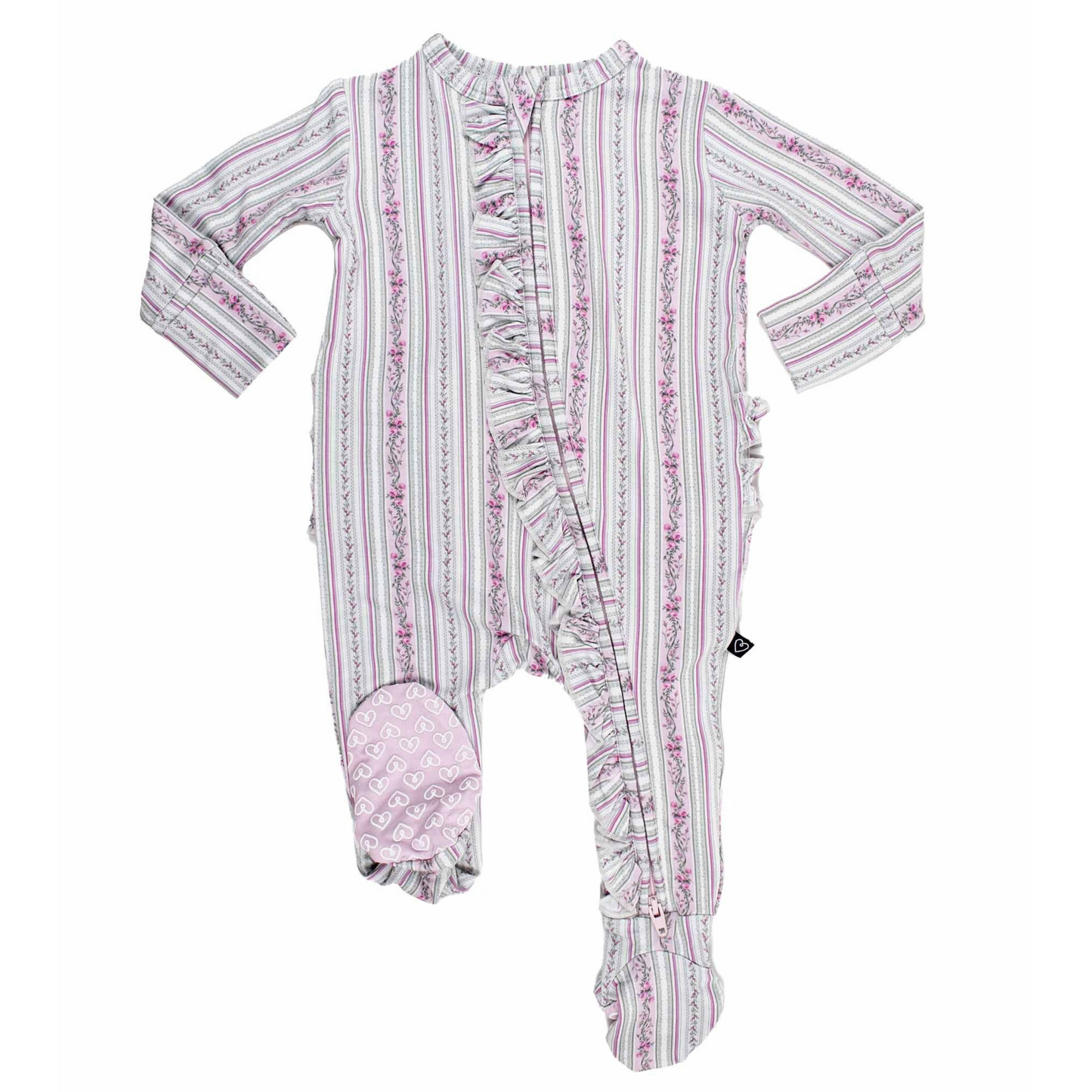 Josephine Ruffle Zip Footie