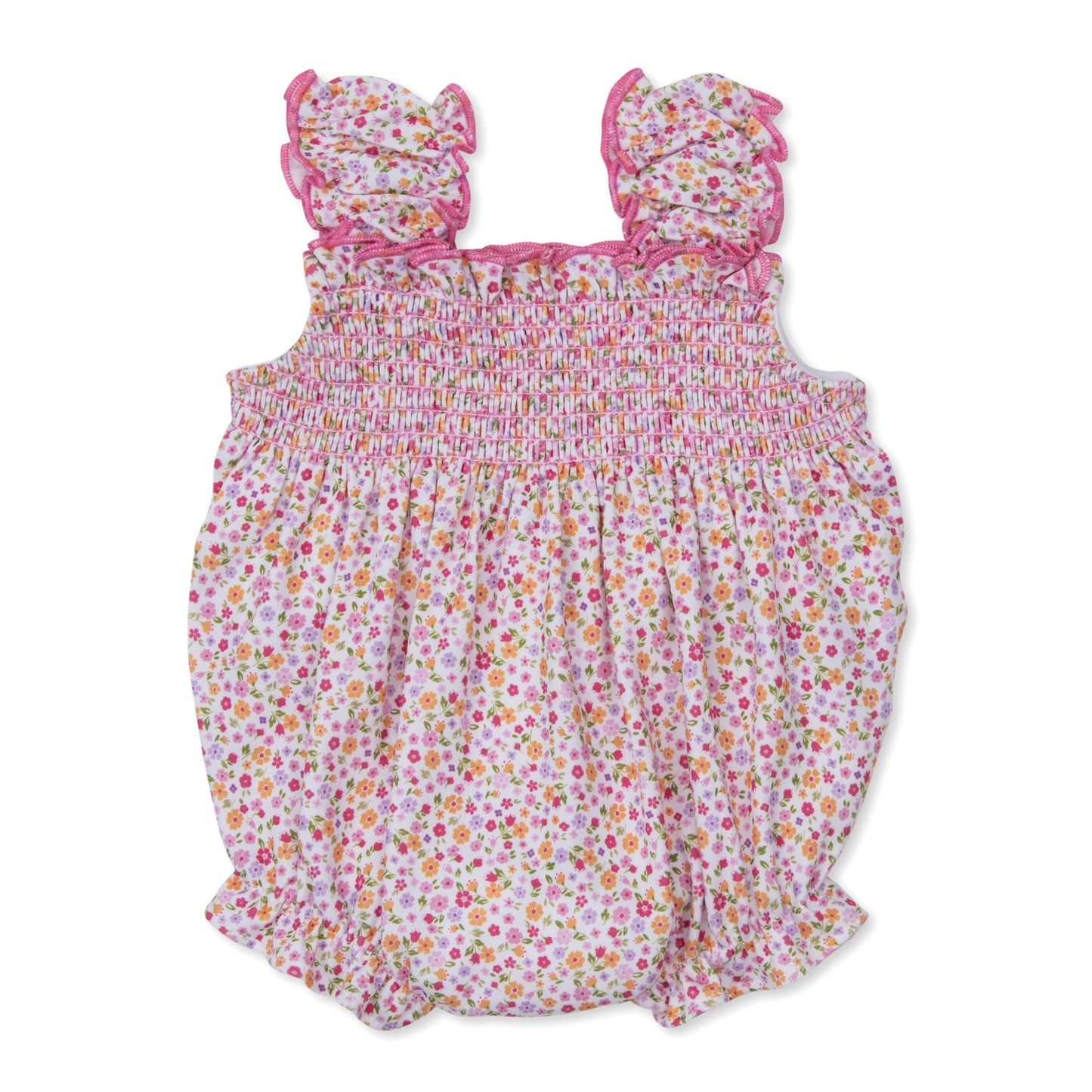 Blossoming Bows Floral Smocked Bubble