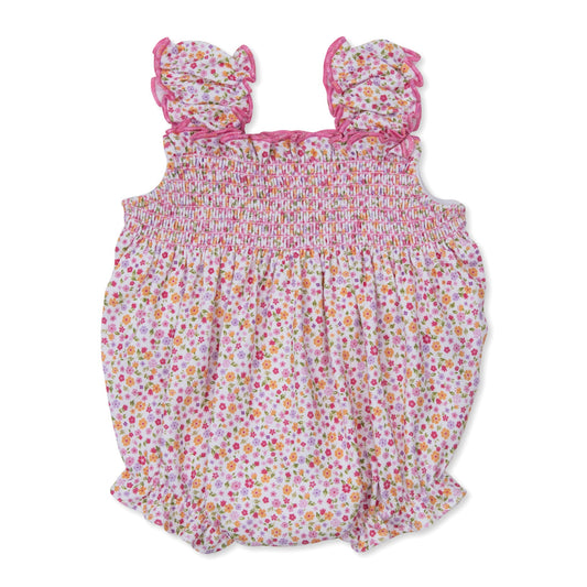 Blossoming Bows Floral Smocked Bubble