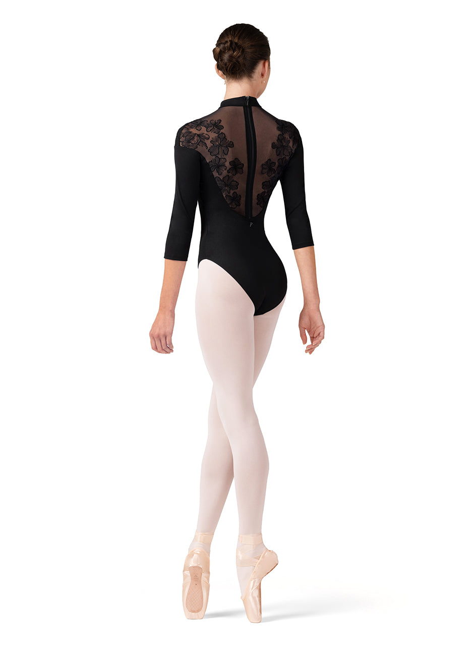 Emb. 3/4 Sleeve Leo - Black