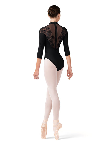 Emb. 3/4 Sleeve Leo - Black