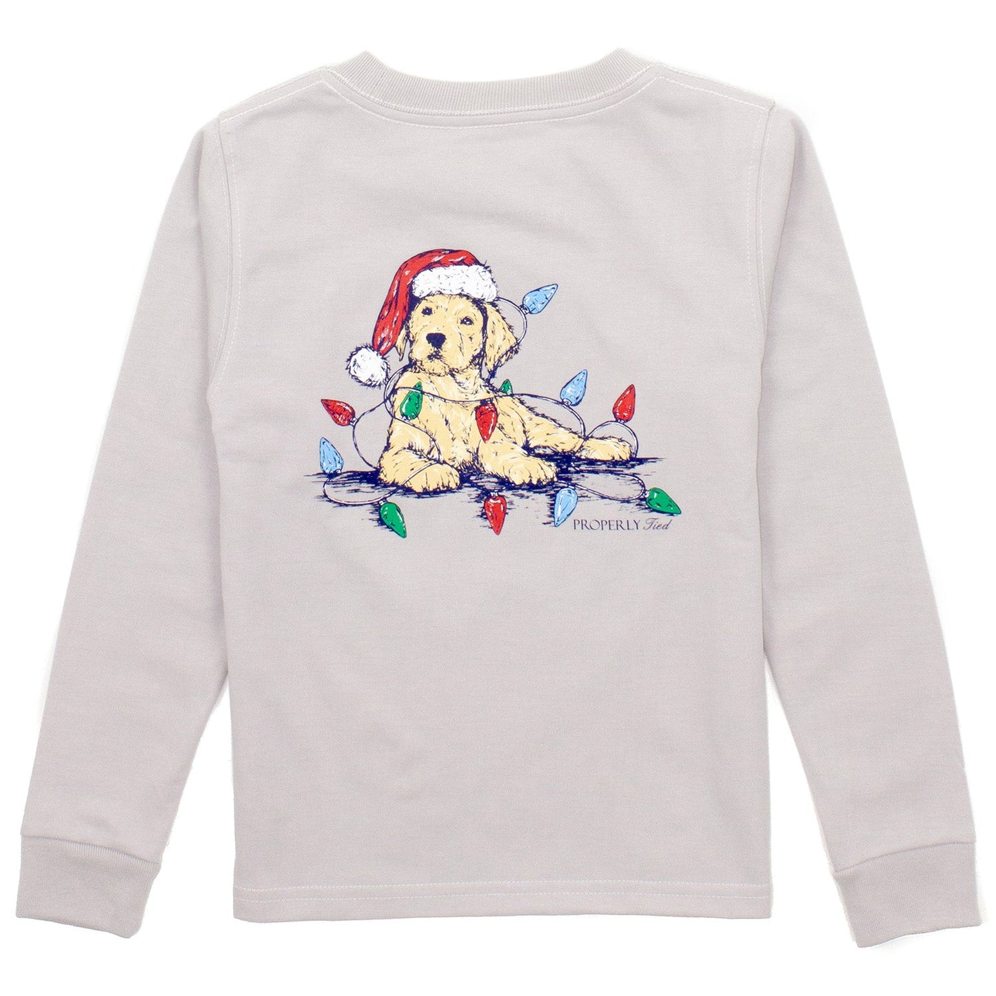 Santa Paws L/S Tee - Ice Grey