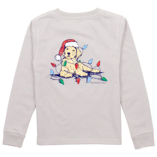 Santa Paws L/S Tee - Ice Grey