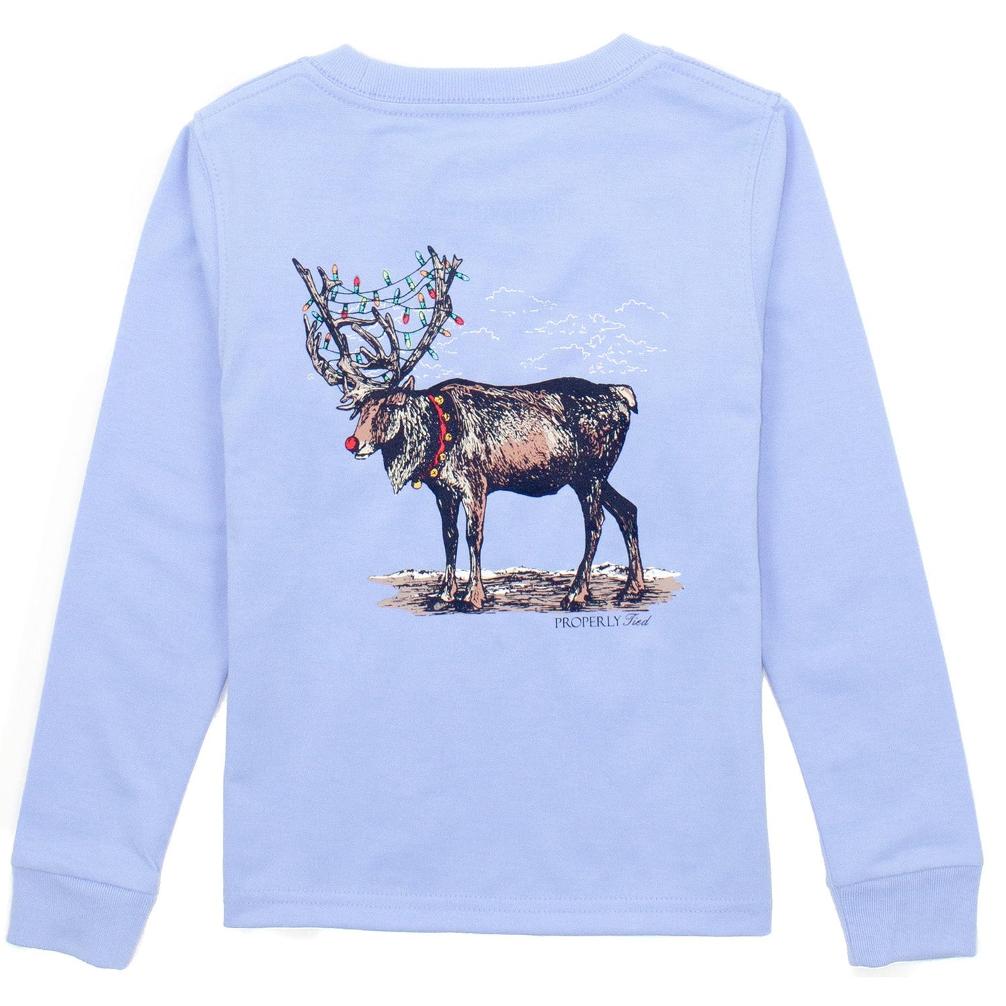 Reindeer L/S Tee - Light Blue