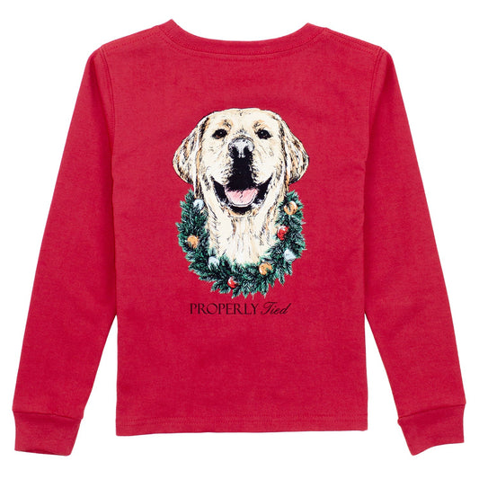 Deck the Paws L/S Tee - Cabernet