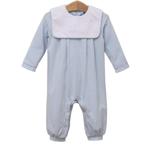 Lucas Romper-Lt Blue Stripe