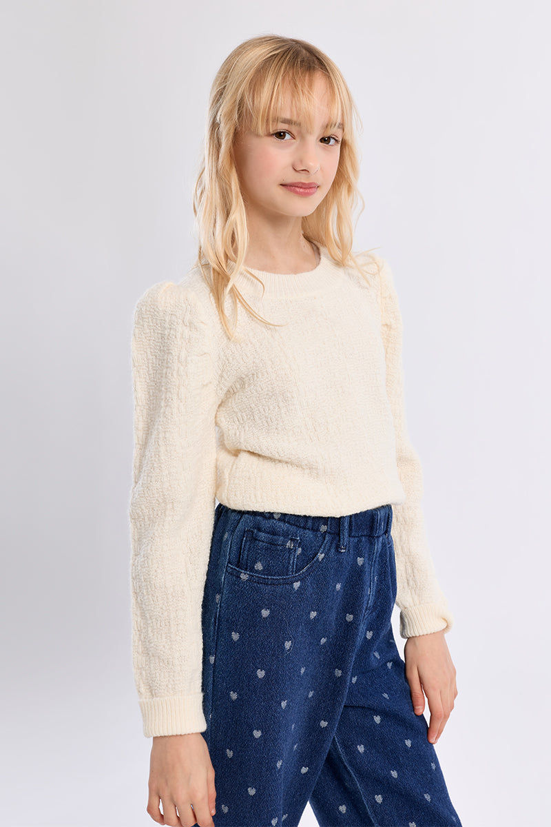 Off White Knitted Sweater-MLAL178