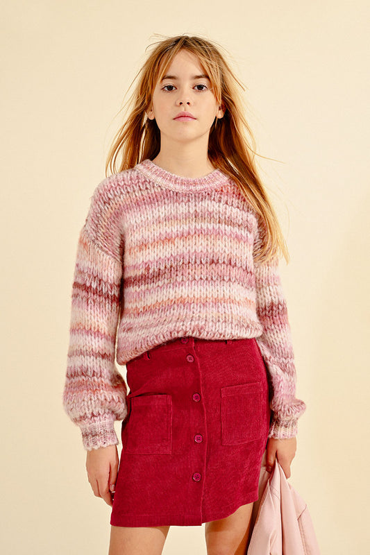 Stripe Knit Sweater - MMLA1376CN