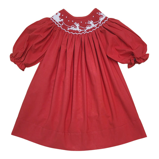 Santa Sleigh Smocked Dress